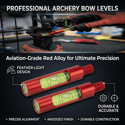 Bow Level 2-Pack for Compound Bows, Aluminum Archery Bow Leveling Kit, Precision Bow Sight Level Tool for Arrow Rest, D-Loop & Cam Tuning, Lightweight Screw-in Design Hunting Accessories in Saudi Arabia
