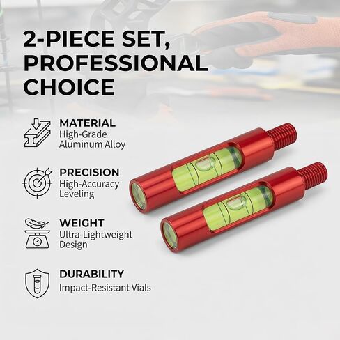 Bow Level 2-Pack for Compound Bows, Aluminum Archery Bow Leveling Kit, Precision Bow Sight Level Tool for Arrow Rest, D-Loop & Cam Tuning, Lightweight Screw-in Design Hunting Accessories in Saudi Arabia