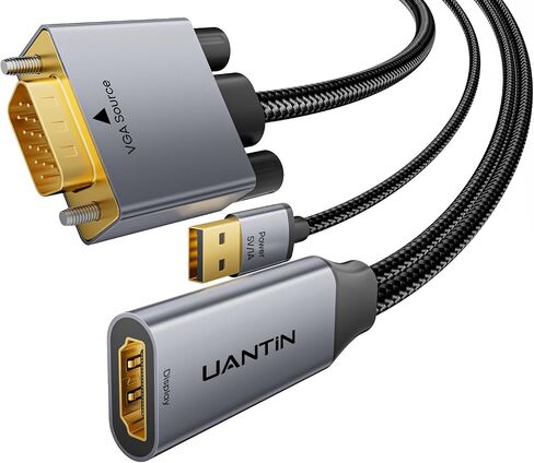 UANTIN VGA to HDMI Adapter, 1080P@60Hz Uni-Directional Male to Female in Saudi Arabia