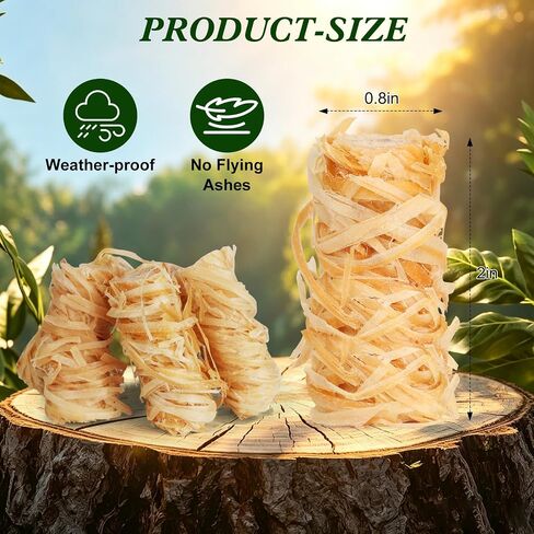72PCS Fire Starter for Fireplace, Waterproof - Natural Fire Starters, for BBQ, Pizza Oven, Fire-Pit, Campfires, Camping Charcoal Starter, Quick Light Wood Charcoal Firestarter in Kuwait