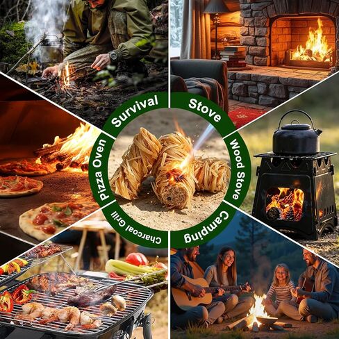 72PCS Fire Starter for Fireplace, Waterproof - Natural Fire Starters, for BBQ, Pizza Oven, Fire-Pit, Campfires, Camping Charcoal Starter, Quick Light Wood Charcoal Firestarter in Kuwait