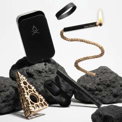 Überleben | FIREKIT Survival Fire Starter Kit – All-in-One Ferro Rod, Striker, Tinder Wick & Bellow – Waterproof Camping Essentials in Saudi Arabia