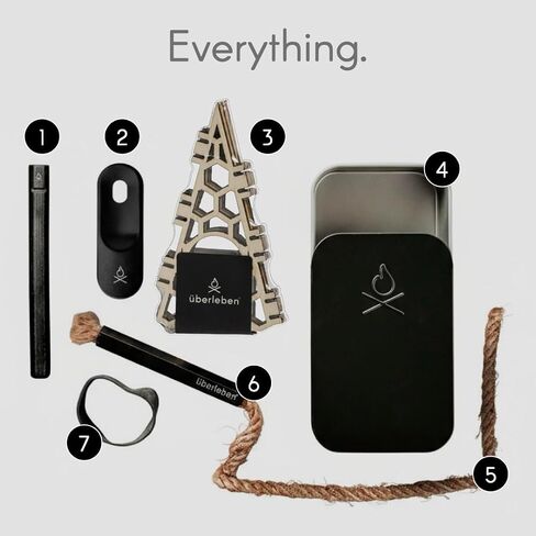 Überleben | FIREKIT Survival Fire Starter Kit – All-in-One Ferro Rod, Striker, Tinder Wick & Bellow – Waterproof Camping Essentials in Saudi Arabia