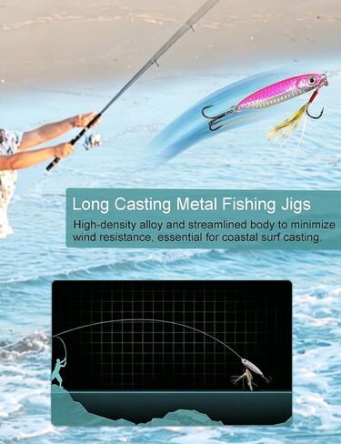 Avlcoaky Metal Fishing Jigs Saltwater Fishing Lure 30g Jigs 1.1oz Vertical Jigging Lure 8 Pack Sinking Fishing Spoon Lure Casting Jig Vertical Jigging Spoon Lures for Bass, Trout, Salmon, Tuna in Saudi Arabia