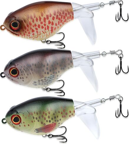 EXAURAFELIS Propeller Lure Bubble Popper luresFishing Lure Top Water Lure Bass Lures Popobait Fishing Lures Bass Lures Topwater Bait for Bass Pike Perch, Floating Pencil Bass Bait with Tackle Box in Kuwait