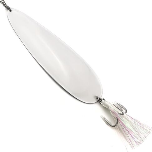 Magnum Flutter Spoons Large Fishing Spoons for Striped Bass | Heavy Duty Oversize Saltwater Spoon, 4X Strength Treble Hook, Hand Tie Flash Fiber Tail, Curved Shape, Target for Big Fish in Kuwait