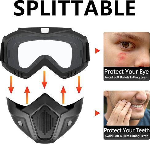 YScare Tactical Mask Compatible with Nerf Rival, Apollo, Zeus, Khaos,Atlas, & Artemis Blasters Rival Airsoft Mask,Black Detachable Masks with Goggles for Shooting Game Cycling Christmas Cosplay Party… in Saudi Arabia