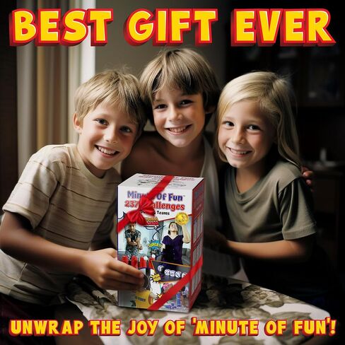 Funwares Original 237 دقيقة من الألعاب الممتعة - دقيقة للفوز بحفلة عائلية وسفر للأطفال والكبار، 2-12 لاعبًا! جاهز للعب مباشرة خارج الصندوق! | Minute to Win It Style، 9 فئات للمهارات، جميع المستلزمات متضمنة، ألعاب مدتها 60 ثانية للأطفال والمراهقين والأطفال in Kuwait
