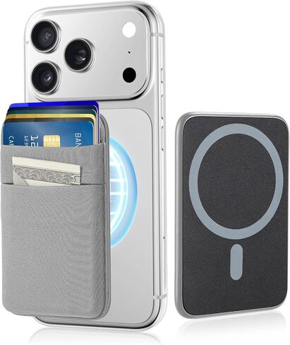 Senose Compatible for Magsafe Wallet, 6 Cards Holder, Slim Stretchy Magnetic Phone Wallet for Back of Phone Compatible for iPhone 17/16/15/14/13/12 Pro Max Plus Air Series, Black in Saudi Arabia