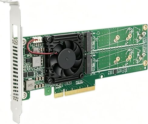 PCIe 3.0 x8 to 2/4 Port M.2 NVMe Switch Adapter Card, 64GB/s Bandwidth M Key NGFF SSD Expansion Card Support 2242/2260/2280/22110 NVMe SSD in Saudi Arabia