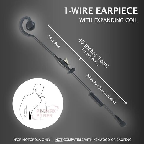 PROMAXPOWER 1-Wire C-Shape Swivel Earpiece with PTT for Motorola CP200D in Kuwait