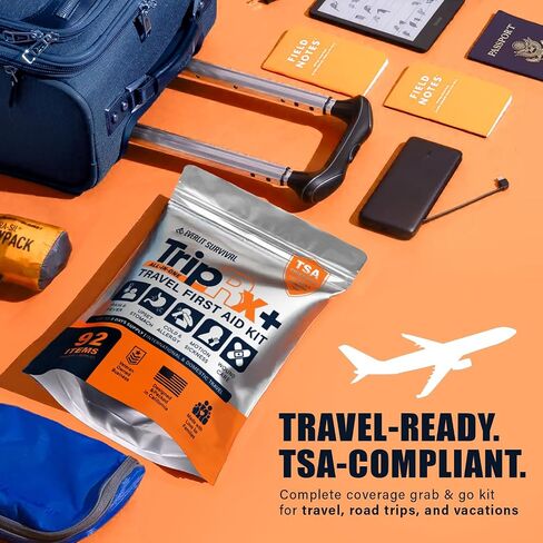 EVERLIT CARE Travel Medicine All in One First Aid Kit I OTC Meds + Medical Supplies I TSA Compliant Compact Size Med Pack for Traveling, Camping, Cruising.Individually Packaged. in Saudi Arabia