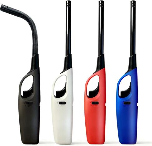 4 Pack Lighter Refillable Butane Lighters, Long Lighters for Candle Camping Fireplace Party BBQ Grill(Fuel Not Included) in Saudi Arabia
