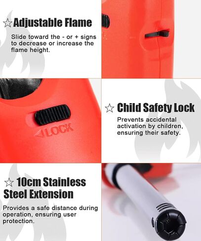 4 Pack Lighter Refillable Butane Lighters, Long Lighters for Candle Camping Fireplace Party BBQ Grill(Fuel Not Included) in Saudi Arabia