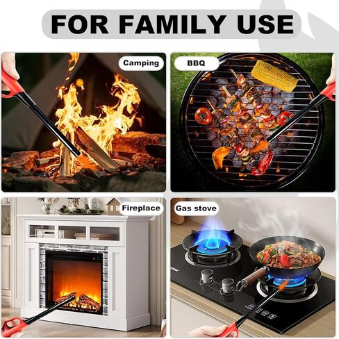 4 Pack Lighter Refillable Butane Lighters, Long Lighters for Candle Camping Fireplace Party BBQ Grill(Fuel Not Included) in Saudi Arabia