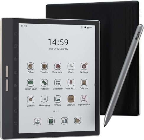 Bigme B751C Color eReader, ePaper Tablet 7 Inch Eink Note-Taking Tablet with Stylus, 4GB+64GB, Protective Case, Android E-Ink Tablet e-Reader with Audiobook Translation Long Battery Life Black in Saudi Arabia