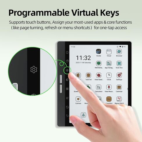 Bigme B751C Color eReader, ePaper Tablet 7 Inch Eink Note-Taking Tablet with Stylus, 4GB+64GB, Protective Case, Android E-Ink Tablet e-Reader with Audiobook Translation Long Battery Life Black in Saudi Arabia
