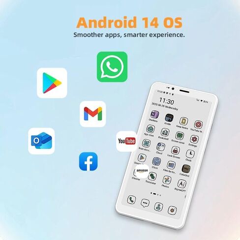 Bigme HiBreakS Color 5.84" E-Ink ePaper Phone 6GB +128GB Color eReader with Android 14, Android eBook Readers Smart Phone with 4G Connection, Adjustable Front Light, Long Battery Life, Ivory White in Saudi Arabia