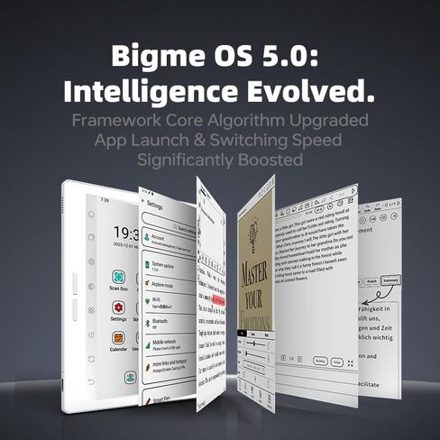 Bigme B751C S Ebook Reader, 4GB+64GB Color Android 14 OS ePaper Tablet, White in Saudi Arabia