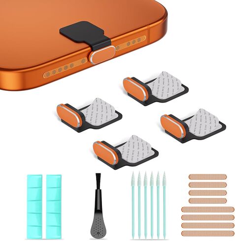 USB C Anti Loss Dust Plug with Phone Speaker Cover,Type C Dust Cover | 5-in-1 21 Pack USB-C Charging Port Cover Cleaning Kit,USB C Plug Covers Cap Protectors for iPhone 15-17 & All USB-C Devices in Saudi Arabia