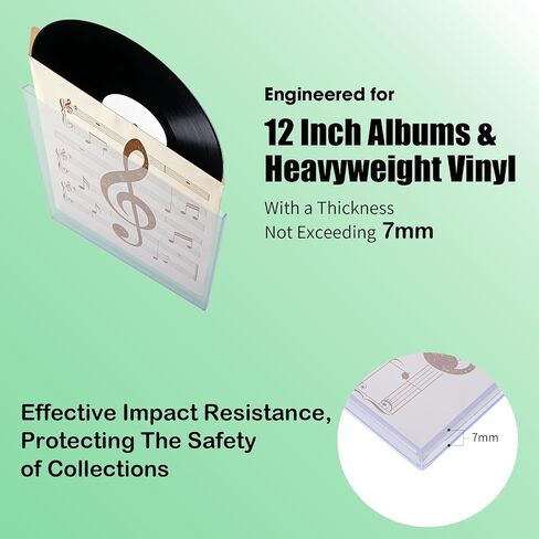 Vinyl Record Toploader, 7mm(1/4") Rigid PVC for 12" LPs, 5PCS | Clear rigid PVC, fits 12" LP albums, storage & display, dust & scratch resistant, for inner sleeves in Saudi Arabia