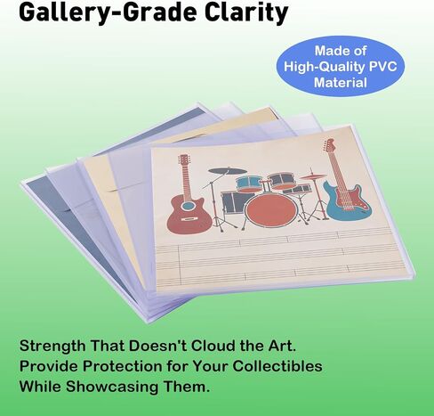 Vinyl Record Toploader, 7mm(1/4") Rigid PVC for 12" LPs, 5PCS | Clear rigid PVC, fits 12" LP albums, storage & display, dust & scratch resistant, for inner sleeves in Saudi Arabia
