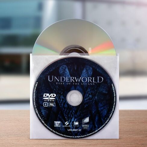Tarifold Double Disc Media Storage Sleeves with Protective Felt, 100 Pack | Holds 2 CDs, DVDs or Blu-ray Discs, Soft Felt Insert, Durable Polypropylene, Scratch-Resistant in Saudi Arabia