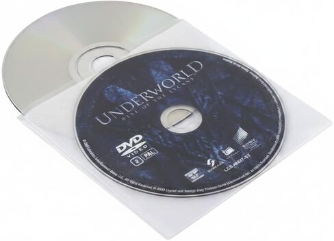 Tarifold Double Disc Media Storage Sleeves with Protective Felt, 100 Pack | Holds 2 CDs, DVDs or Blu-ray Discs, Soft Felt Insert, Durable Polypropylene, Scratch-Resistant in Saudi Arabia