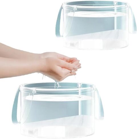 2 Pack Foldable Wash Basin Clear Folding Ice Bucket Lightweight Folding Dish Tub Sink Delicates Washing Basin for Travel Abroad RV Outdoor Camping Backpacking Camper Hiking Picnic in Saudi Arabia