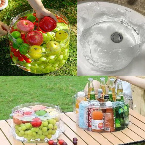 2 Pack Foldable Wash Basin Clear Folding Ice Bucket Lightweight Folding Dish Tub Sink Delicates Washing Basin for Travel Abroad RV Outdoor Camping Backpacking Camper Hiking Picnic in Saudi Arabia