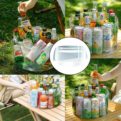 2 Pack Foldable Wash Basin Clear Folding Ice Bucket Lightweight Folding Dish Tub Sink Delicates Washing Basin for Travel Abroad RV Outdoor Camping Backpacking Camper Hiking Picnic in Saudi Arabia