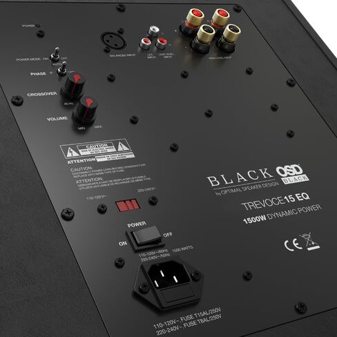 Trevoce 15" Triple Driver Active Subwoofer 1600W, Native EQ 15Hz Bass Response, Faux Leather Finish in Saudi Arabia