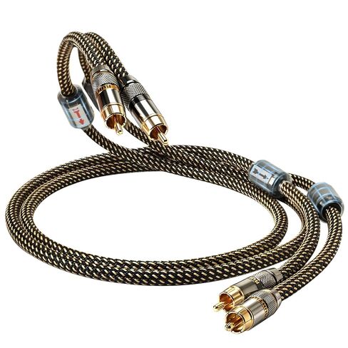 HiFi RCA Cables,Audiophile 5N OFC Nylon Braided RCA Audio Cable | Fully Shielded,24K 5μm Gold Plugs,Ferrite Core,Anti-Interference,For Home Stereo Car Audio Subwoofer Cables(19.69in/1.64ft) in Saudi Arabia