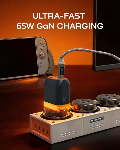 GENKI Covert Dock 3 Switch Dock 65W GaN HDMI 2.1 for Switch 2 | 4K120 HDR output, 65W GaN power, DP 1.4, universal USB-C compatibility, travel-ready with adapters for 150+ countries in Saudi Arabia