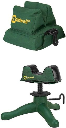 Caldwell Deadshot Filled, Rear Shooting Bag with Durable Construction and Water Resistance and Hunting The Rock Jr Adjustable Ambidextrous Rifle Shooting Rest for Outdoor Range in Saudi Arabia