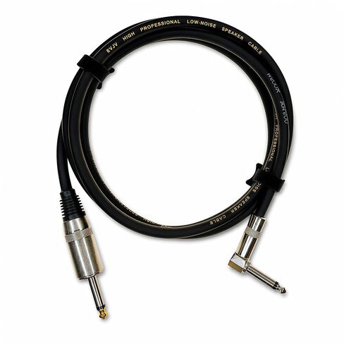 1/4" TS Right Angle to 1/4" TS Straight Speaker Cable, 6FT, 12AWG | OFC Shielded, For Amplifier, DJ PA Speaker in Saudi Arabia