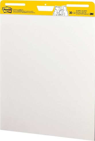 Post-it Super Sticky Easel Pad, 25 x 30 in, White, 2 Pads | Premium Self Stick Flip Chart Paper, Anchor Chart, Office Supplies & School Supplies, Great for Teachers and Students in Kuwait