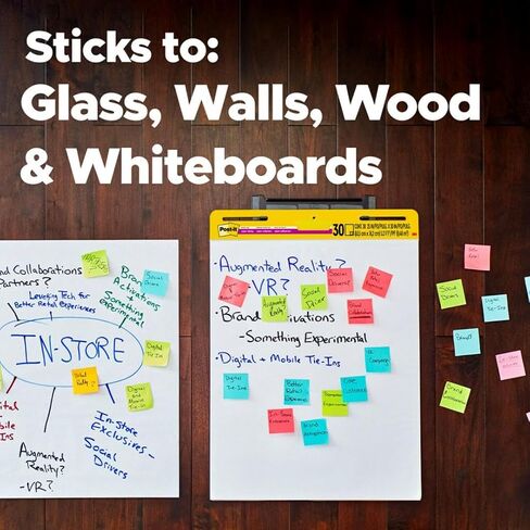 Post-it Super Sticky Easel Pad, 25 x 30 in, White, 2 Pads | Premium Self Stick Flip Chart Paper, Anchor Chart, Office Supplies & School Supplies, Great for Teachers and Students in Kuwait