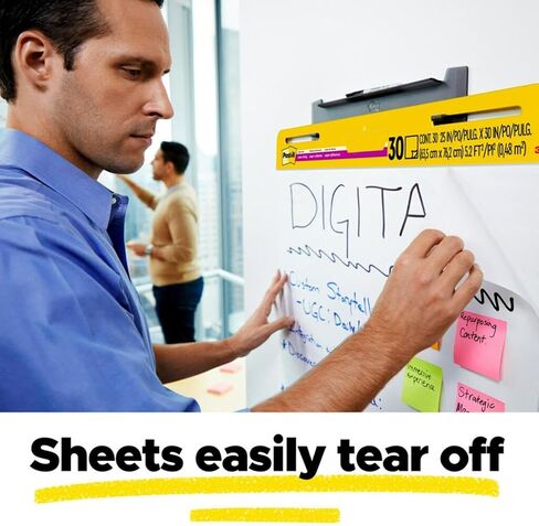Post-it Super Sticky Easel Pad, 25 x 30 in, White, 2 Pads | Premium Self Stick Flip Chart Paper, Anchor Chart, Office Supplies & School Supplies, Great for Teachers and Students in Kuwait