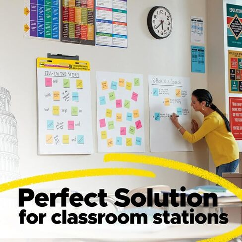 Post-it Super Sticky Easel Pad, 25 x 30 in, White, 2 Pads | Premium Self Stick Flip Chart Paper, Anchor Chart, Office Supplies & School Supplies, Great for Teachers and Students in Kuwait