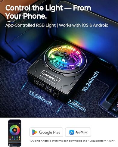 1200W 10" Skull Car Subwoofer with APP-Controlled RGB Beat-Sync Lights, Slim Under Seat Powered Built-in Amplifier, Low Pass Filter/Gain/Bass Boost, Deep Bass for Car/Truck/SUV/Jeep in Saudi Arabia