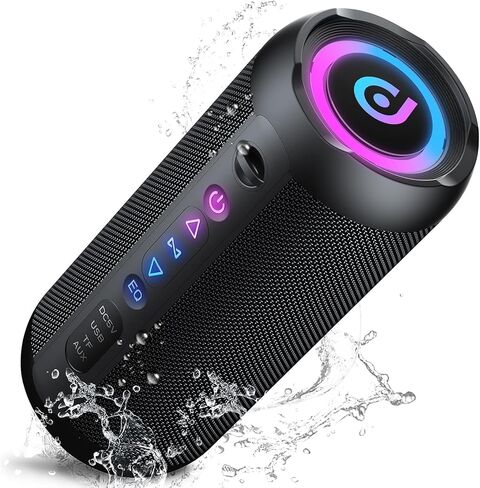 Portable Bluetooth Speaker, Bluetooth 5.4 Speaker, 30W Dual Speaker, 2.0 Channel, Deep Bass, 30H Playtime, Colorful RGB Lights, IPX7 Waterproof, TWS pairing for Outdoor/Home/Party/Travel, Gift Ideas in Saudi Arabia