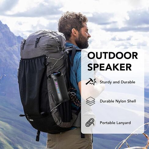 Portable Bluetooth Speaker, Bluetooth 5.4 Speaker, 30W Dual Speaker, 2.0 Channel, Deep Bass, 30H Playtime, Colorful RGB Lights, IPX7 Waterproof, TWS pairing for Outdoor/Home/Party/Travel, Gift Ideas in Saudi Arabia