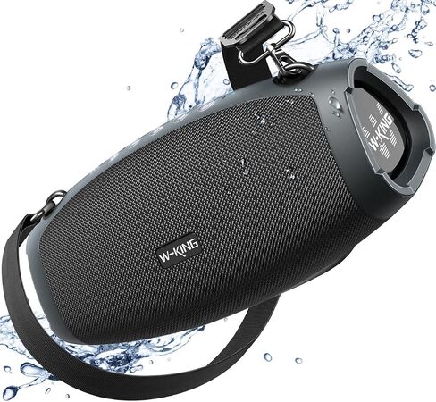 مكبر صوت بلوتوث W-KING، مكبرات صوت محمولة خارجية عالية الصوت بقدرة 120 وات IPX6 | Boombox Bluetooth اللاسلكي، مكبر صوت كبير للحفلات مقاوم للماء، مشعات ثلاثية سلبية بقدرة 70 وات - صوت جهير عميق/مضخم صوت*2، 42 ساعة، TF، EQ in Kuwait
