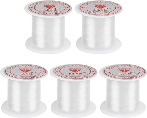 Clear Invisible Fishing Line – Monofilament, Non-Stretch Strong String, Transparent Leader Line for Hanging Decorations, Crafts, Beading & Jewelry Making, 5-Pack in Saudi Arabia