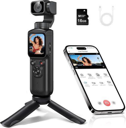 4K Vlogging Camera 330°Rotating Lens Digital Pocket Cameras for YouTube | Face Tracking Vlog Camera, Fast Autofocus 75MP Portable Video Camera with WiFi Webcam 1.72"Touch Screen for TikTok in Saudi Arabia