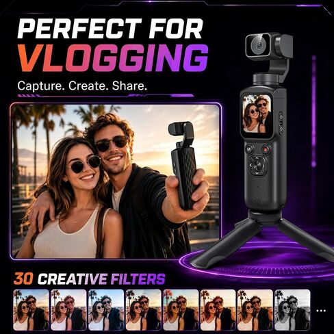 4K Vlogging Camera 330°Rotating Lens Digital Pocket Cameras for YouTube | Face Tracking Vlog Camera, Fast Autofocus 75MP Portable Video Camera with WiFi Webcam 1.72"Touch Screen for TikTok in Saudi Arabia