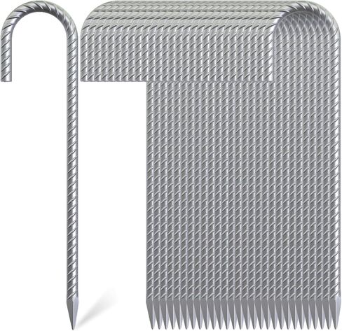 12 Inch J Hook Rebar Stakes 30 Pcs, Heavy Duty Metal Tent Stakes | 5/16" Diameter Galvanized Steel Ground Stakes Fence Stakes for Canopy, Tarp, Inflatables, Yard Decorations, Camping, Garden in Saudi Arabia