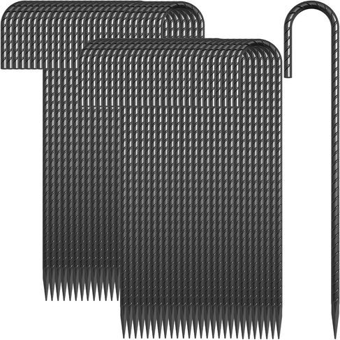 12 Inch J Hook Rebar Stakes 30 Pcs, Heavy Duty Metal Tent Stakes | 5/16" Diameter Galvanized Steel Ground Stakes Fence Stakes for Canopy, Tarp, Inflatables, Yard Decorations, Camping, Garden in Saudi Arabia