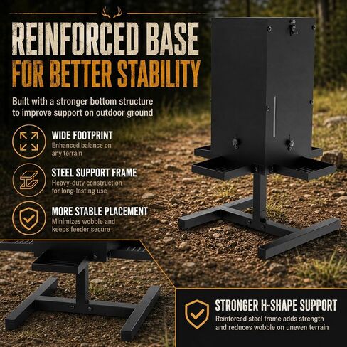 80 lbs Deer Feeder, Gravity Deer Feeder w/Adjustable Feed Outlet | 4 Feeding Tray, View Window, Weatherproof Camo Cover, Metal Deer Feeders for Woodland, Farm, Ranch & Hunting Grounds in Saudi Arabia